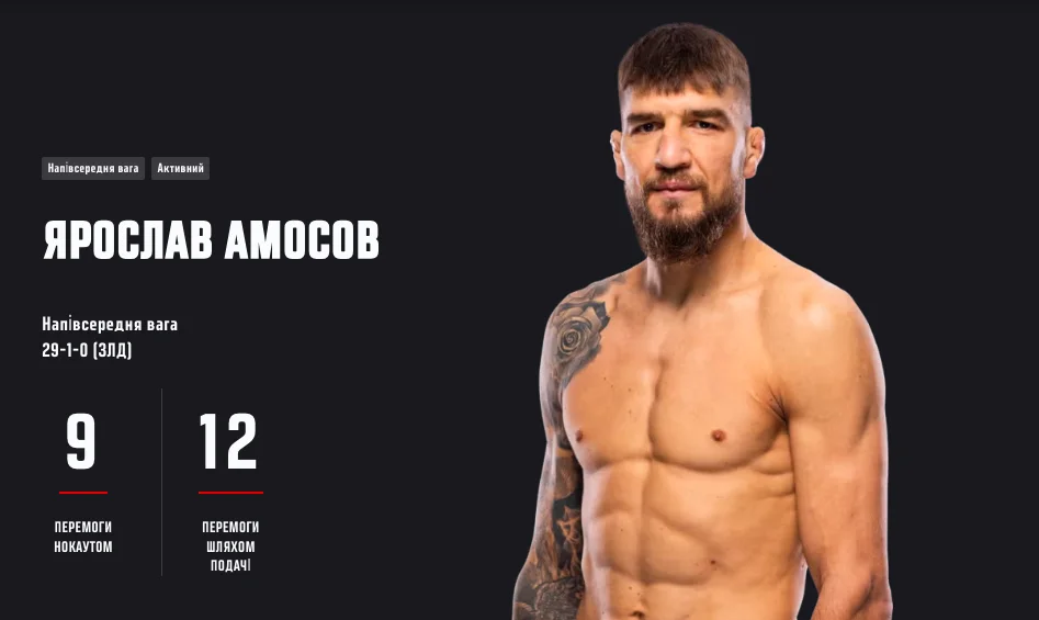 Ярослав Амосов UFC 2025