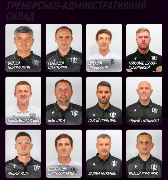 Тренерсько-адміністративний склад ЛНЗ