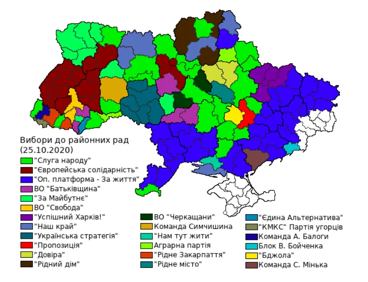 Результати виборів до районних рад